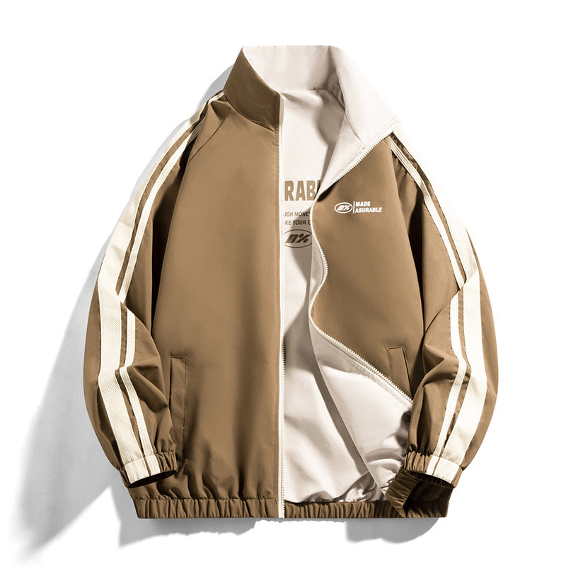 Men's Casual Cardigan Stand-up Collar Jacket Double-sided Wear All-matching