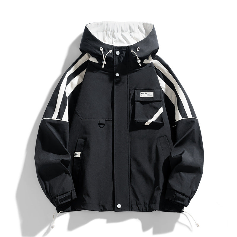 Coat Men's Hooded Work Clothes Casual Loose Teen Trendy