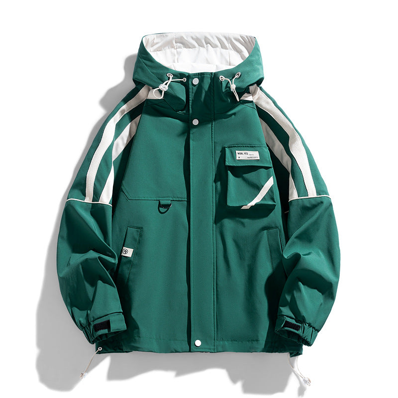 Coat Men's Hooded Work Clothes Casual Loose Teen Trendy