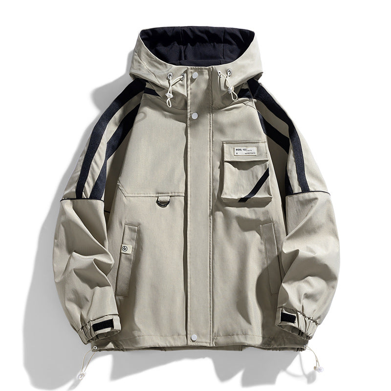 Coat Men's Hooded Work Clothes Casual Loose Teen Trendy